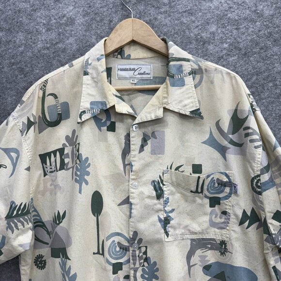Hawaiian Island Creation Men's Beach Shirt, Short Sleeve 100% Cotton, Graphic XL - Picture 2 of 11